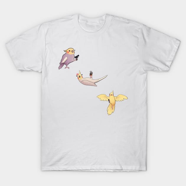 Birds with Guns T-Shirt by OneSmolArtist